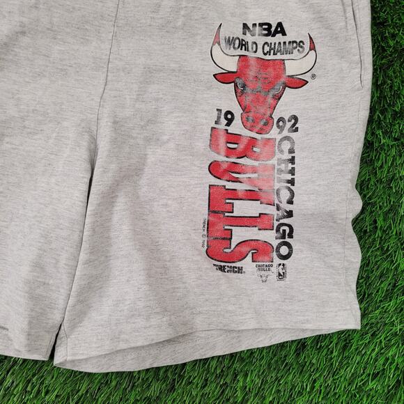 Vintage 1992 Chicago-Bulls Shorts L/XL Gray USA - Picture 15 of 16